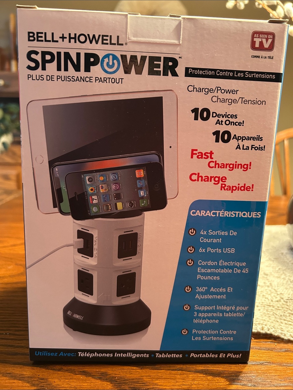 Bell+Howell SpinPower Vertical Charging Station - White/Black